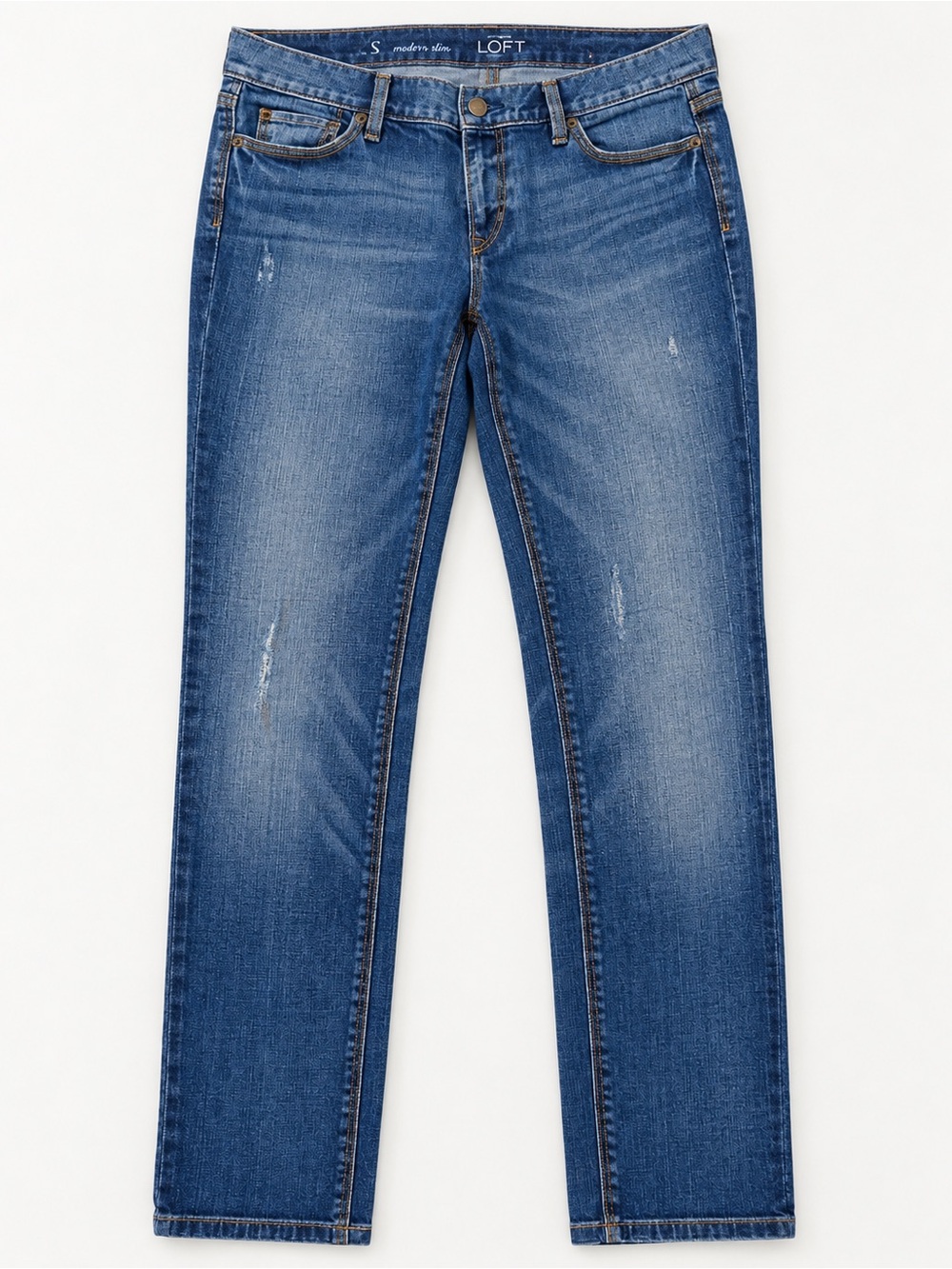 LOFT Straight-Leg Jeans in Medium Blue Wash